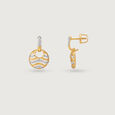 Oceanic Vibes Gold & Diamond Drop Earrings,,hi-res view 4
