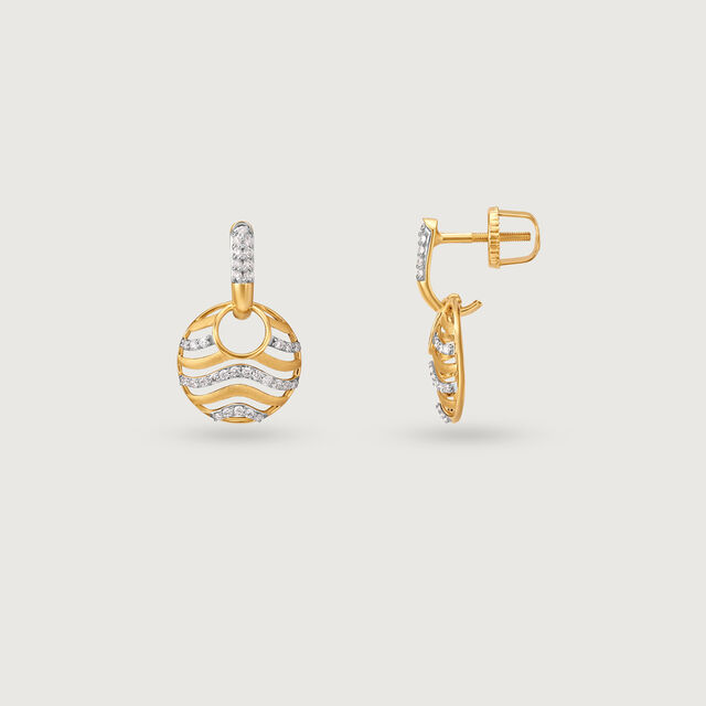 Oceanic Vibes Gold & Diamond Drop Earrings,,hi-res image number null