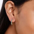 14KT Yellow Gold Emerald Curved Stud Earrings,,hi-res view 3