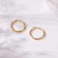 Ribbed Radiance 18KT Gold Hoop Earrings,,hi-res view 1
