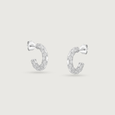 Textured Gleam Silver Hoop Earrings