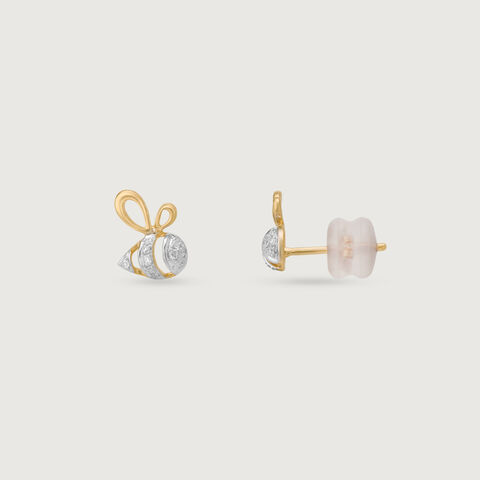 Playful Buzz Diamond Stud Earrings
