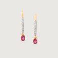 Velvet Ember Diamond Hoop Earrings,,hi-res view 2