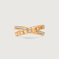 Crisscross Glow Gold & Diamond Finger Ring,,hi-res view 4