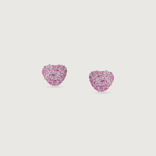 Cheeky Heart Silver Earrings and Necklace Set,,hi-res image number null