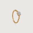 Radiant Cluster Gold & Diamond Finger Ring,,hi-res view 3