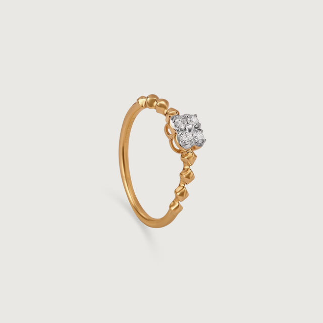Radiant Cluster Gold & Diamond Finger Ring,,hi-res image number null