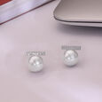 Chic Puff Silver Stud Earrings,,hi-res view 1