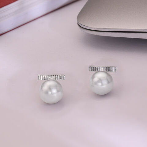 Chic Puff Silver Stud Earrings
