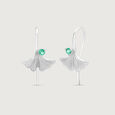 Verdant Glow Silver Hoop Earrings,,hi-res view 4