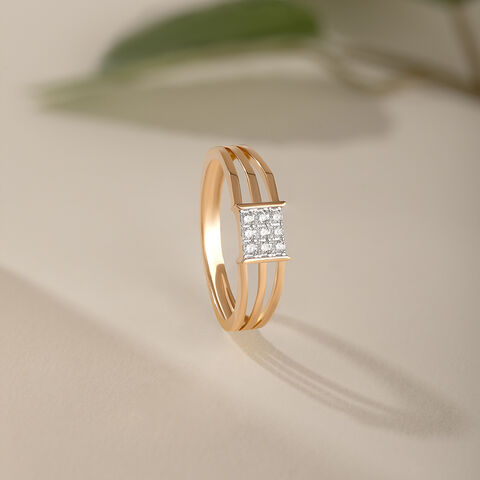 Clean Cuts Gold & Diamond Finger Ring for Men