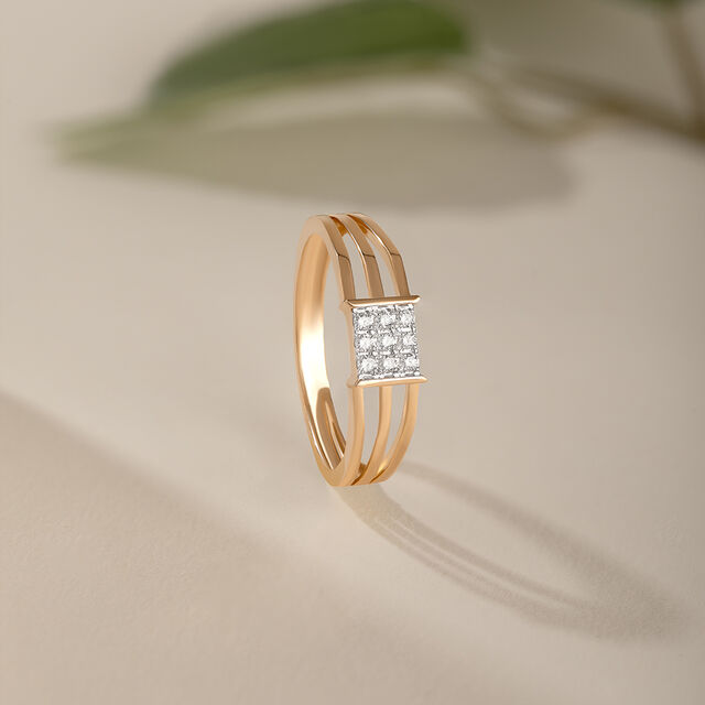 Clean Cuts Gold & Diamond Finger Ring for Men,,hi-res image number null