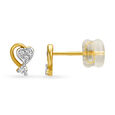 14KT Yellow Gold Diamond Stud Earrings,,hi-res view 2