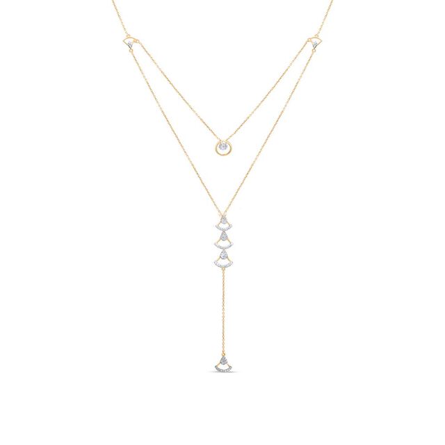 14KT Yellow Gold Minimalistic Diamond Necklace,,hi-res view 1