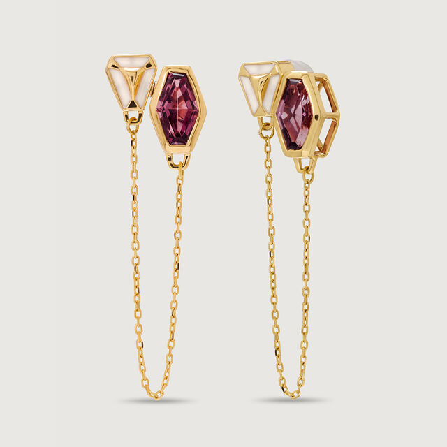 Dazzling Beauty 18KT Pink Sapphire Modular Drop Earrings,,hi-res image number null