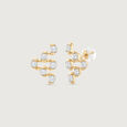 Linked Balance Diamond Stud Earrings,,hi-res view 5