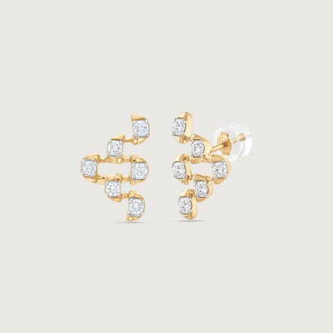 Linked Balance Diamond Stud Earrings