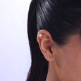 Bubble Twist Silver Hoop Earrings,,hi-res view 2