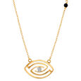 14KT Yellow Gold Labyrinth Evil Eye Necklace,,hi-res view 2