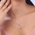 Modern Initial K Silver Charm,,hi-res view 2