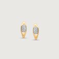 Chic Curve Diamond Hoop Earrings,,hi-res view 3