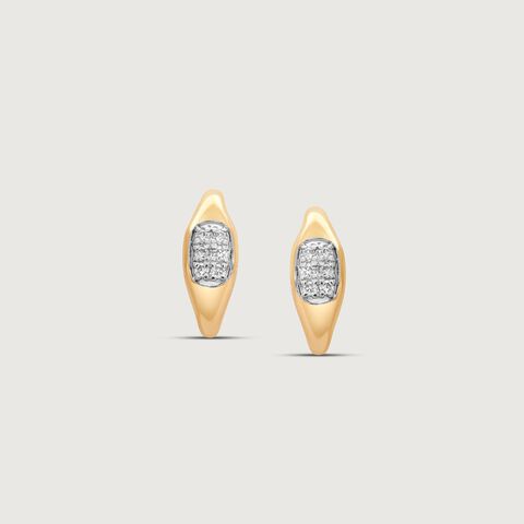 Chic Curve Diamond Hoop Earrings