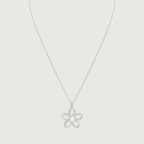 Double Loop Silver Necklace