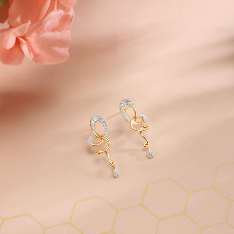 Spiral Buzz Cubic Zirconia Drop Earrings