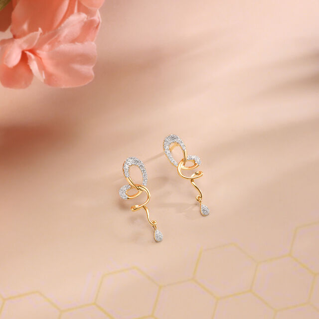 Spiral Buzz Cubic Zirconia Drop Earrings,,hi-res image number null