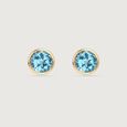 Refined Crisp Blue Topaz Gold Stud Earrings,,hi-res view 3