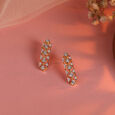 Intricate Lattice Gold & Diamond Stud Earrings,,hi-res view 1