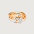 Butterfly Kiss Stackable Gold & Diamond Finger Ring,,hi-res view 3
