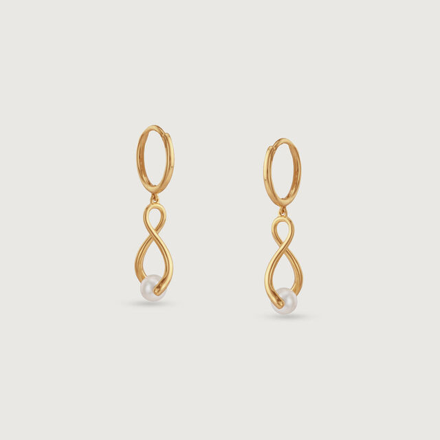 Infinity Glow Pearl Hoop Earrings,,hi-res image number null