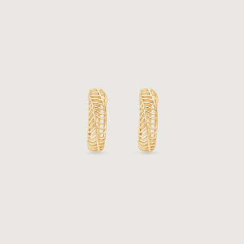 Linear Rhythm Gold Hoop Earrings