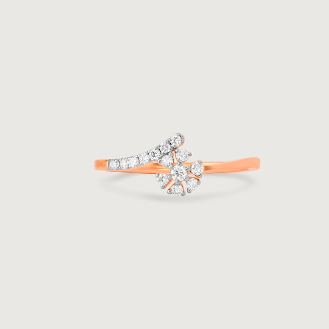Whimsical Flower Gold & Diamond Ring,,hi-res image number null