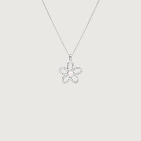 Double Loop Silver Necklace