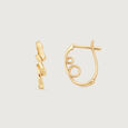 Playful Spiral Gold Hoop Earrings,,hi-res view 3
