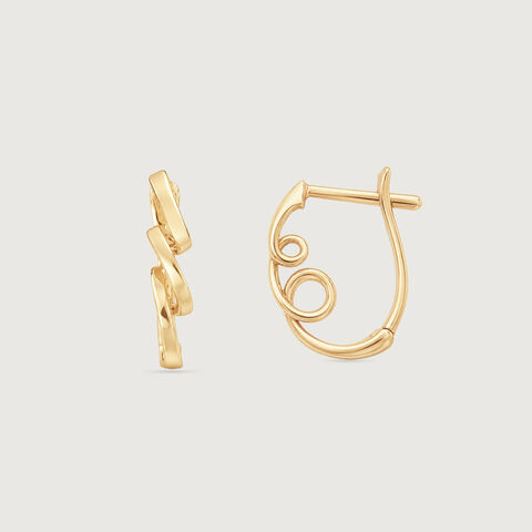 Playful Spiral Gold Hoop Earrings