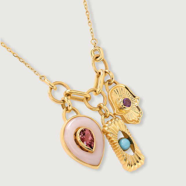 Radiant Trio-Charm 14KT Amethyst Necklace,,hi-res image number null