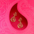 Elegant Flow Gold Drop Earrings,,hi-res view 1