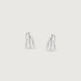 Sculpted Layered Silver Stud Earrings,,hi-res view 3