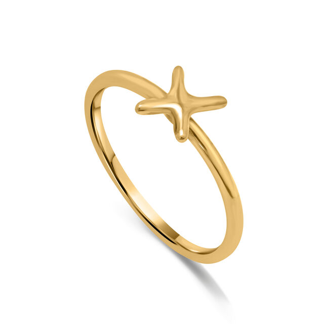 Letter X 14KT Yellow Gold Initial Ring,,hi-res image number null