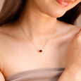 Bold Linear Red Garnet Gold Necklace,,hi-res view 2