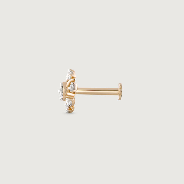 Dawn's Glow Gold and Diamond Nose Pin,,hi-res image number null