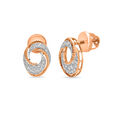 18kt Rose Gold Oval Swirl Diamond Stud Earrings,,hi-res view 2