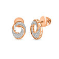 18KT Rose Gold Oval Swirl Diamond Stud Earrings,,hi-res view 2