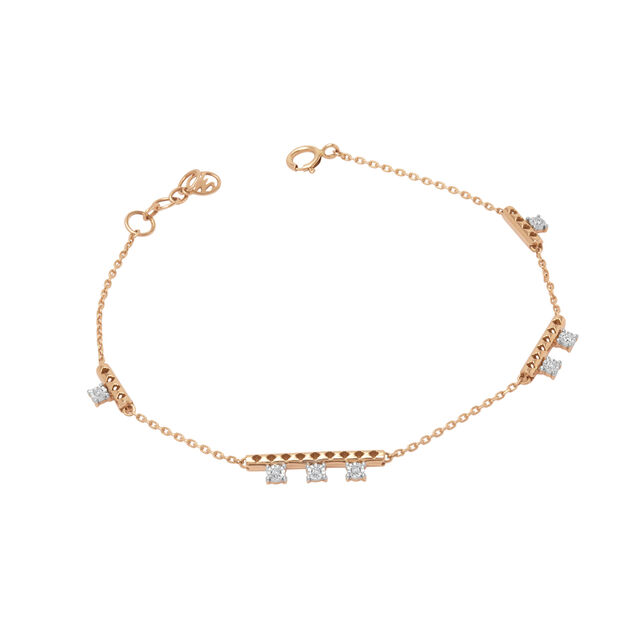 Morse Code Rose Gold & Diamond Bracelet,,hi-res image number null