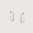 Twisty Textured Silver Earrings,,hi-res view 3