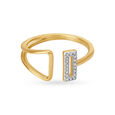 14KT Yellow Gold Diamond Finger Ring,,hi-res view 2