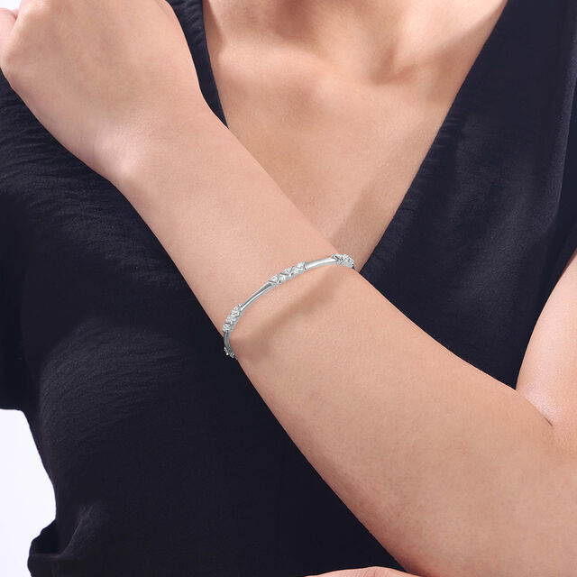Intricate Patterned Silver Bangle,,hi-res image number null